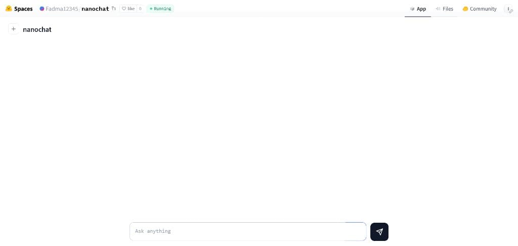 NanoChat project interface screenshot