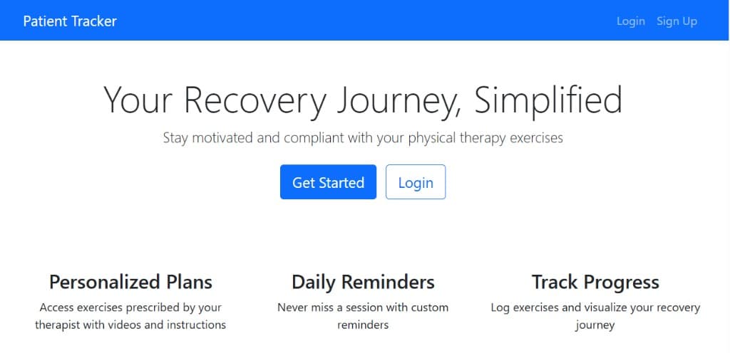 Patient Tracker project screenshot